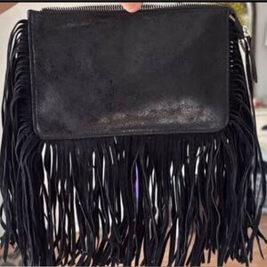Black Fringe Women's Bag